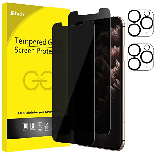 JETech Privacy Pellicola Protettiva per iPhone 11 Pro 5,8 Pollici con Protezione per Obiettivo Della Fotocamera, Anti Spy in Vetro Temperato Flim, Pacco da 2 Ciascuno