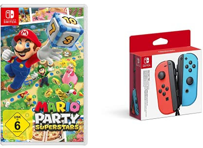 Mario Party Superstars [Nintendo Switch] + Nintendo Joy-Con 2er-Set Neon-Rot/Neon-Blau