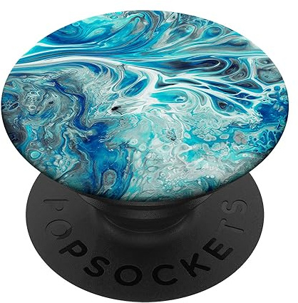 Blue colour watercolour style running art PopSockets Adhesive PopGrip