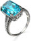 Banemi Ringe Mit Zirkonia, Lustige Ringe Damen Versilberter Blau Smaragdgrüne Form Damen Hochzeitsband Größe 62 (19.7)