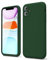 oakxco for iPhone 11 Phone Case Liquid Silicone, Thin Slim Soft Rubber TPU Plain Smooth Gel Cover for Women Girl Aesthetic Design, Matte Solid Protective & Shockproof Bumper Grip, Dark Forest Green
