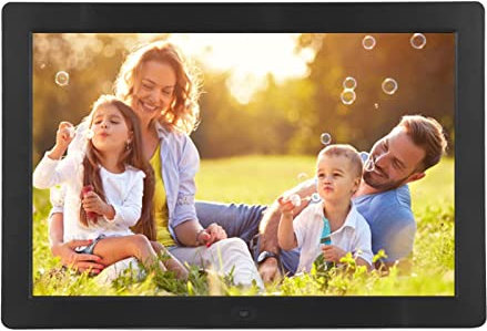 Goshyda Digitaler 15,4-Zoll-Bilderrahmen, Digitales Fotoalbum mit 1024 X 600 HD-Bildschirm, Fernbedienung und Dual-Tastensteuerung, Unterstützt die Wiedergabe von Videos, für Familie und Freunde(EU)