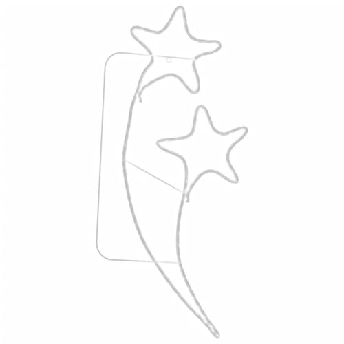 vidaXL Lichterketten 4 STK., Lichtschlauch Sternförmig Beleuchtet, Silhouette Stern Weihnachtsdeko, Weihnachtsbeleuchtung für Innen Außen, Warmweiß