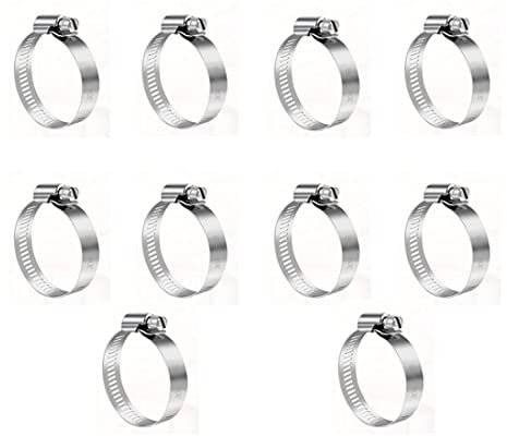 10 Piezas 304 Abrazaderas de Manguera Abrazaderas de Manguera Ajustables de 21-38 mm para Tuberías de Gas, Agua, Conductos Abrazaderas de Tornillo Sin Fin, Grifo Doméstico, Fijación de Tuberías
