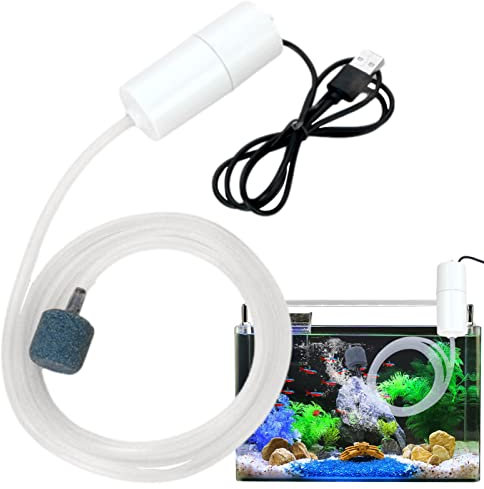 shangjia 5V Water Pump,Battery-Operated Aquarium Pump with Uniform Air Bubble - 5V Fish Tank Pump USB Portable for Fish Tanks Fish Buckets Home Tanks