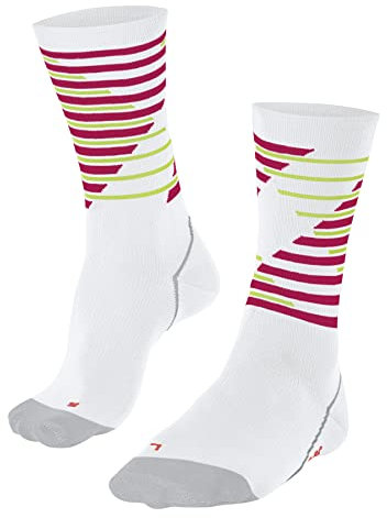 FALKE Unisex Fahrradsocken BC Impulse Stripe U So Funktionsmaterial antiblasen 1 Paar, Weiß White 2008, 46-48