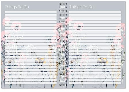 Exacompta GS015Z A5 Things To Do Notizbuch, 90 g/m² Papier, 149 mm x 210 mm, 40 Blatt liniertes Papier mit Blumen- und Bienen-Design, ideal zum Organisieren