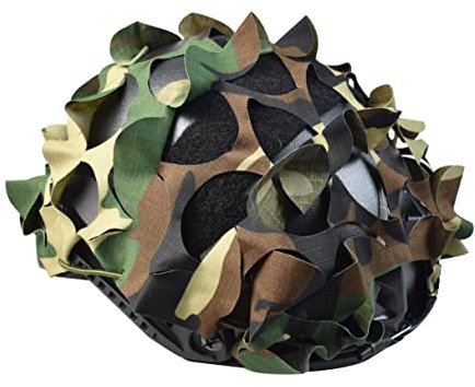 Taktischer Helmüberzug aus atmungsaktivem Netzstoff, für Outdoor, Airsoft, Paintball, taktische Militärausrüstung, Kampf, schnelle Helmabdeckung, Größe M/L (Net Woodland)