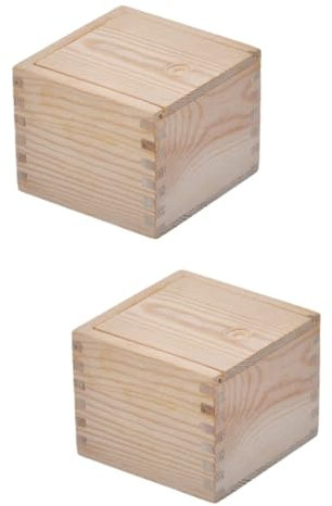 ABOOFAN 2 Pezzi Scatola Di Legno Scorrevole Scatola Di Immagazzinaggio Per Tazze Da Tè Coperchio Scatola Di Imballaggio Multifunzione Per Esposizione Decorativa