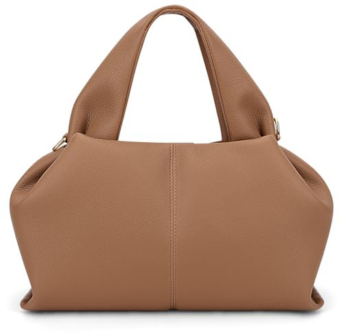 ACUYE Sac fourre-tout en cuir pour femme, sac à bandoulière style années 2000, sac à main avec sangle réglable, en cuir synthétique, sac à bandoulière pour l'automne, Marron 01, 32cm