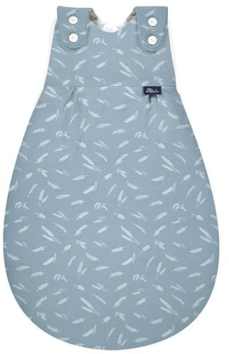 Alvi Baby Mäxchen Außensack Schlafsack im SET mit Babylöffel DeinKinderland Ganzjahresschlafsack | Babyschlafsack | Sommerschlafsack | Winterschlafsack (earth blue, 50-56)