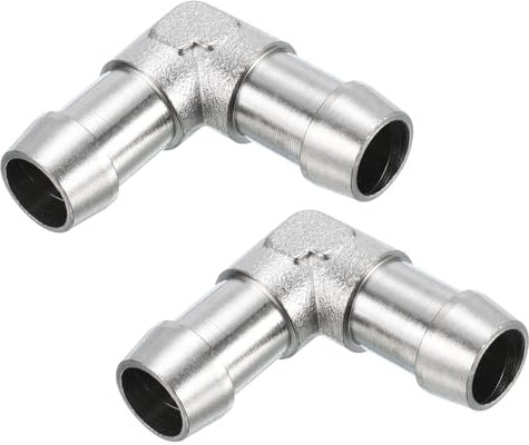 QUARKZMAN Adaptateur de Raccord Cannelé 90 Degrés OD 7/16 Connecteur de Tuyau de Tube Souple Filetage de Raccord en L pour Tuyau de Système de attiédissement par Eau Id 8-10mm 2 Pièces