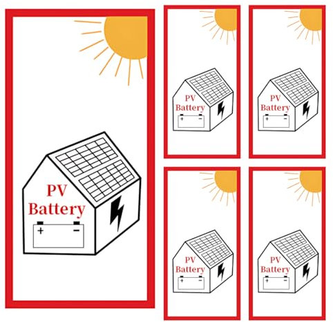 ZOKJSW Pellicola autoadesiva per impianto fotovoltaico, 10 x 20 cm, 5 pellicole fotovoltaiche impianto fotovoltaico/Batteria Adesivo