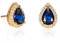 Diamond Treats Saphirblau Ohrstecker in Tropfenform aus 925er Sterling Silber für Damen mit blauen Zirkonia-Steinen, blaue Ohrringe aus Gold, Schmuck für Frauen, Vergoldete Ohrringe in Blau