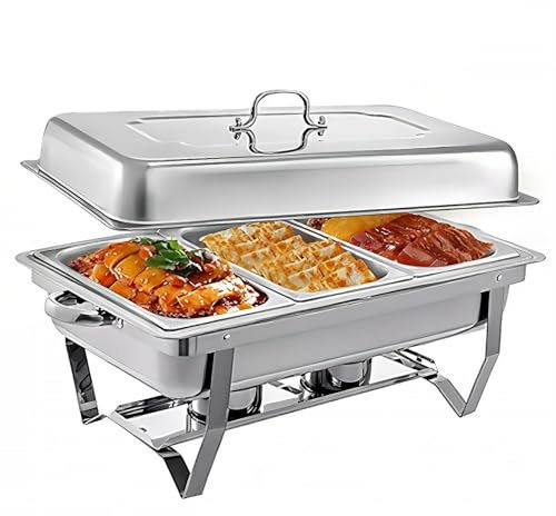 TAZZOR Réchaud de Buffet en Acier Inoxydable épaissi 7,5L Chauffe-Buffet en Acier Inoxydable Four à Buffet isolé Convient aux cafétérias d'hôtels, aux Restaurants, aux réceptions, aux Jardins