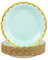 50 pièces Assiette Jetable Festonnées 23cm, Bleu Assiettes en Carton Vaisselle Jetable Anniversaire pour Barbecue Anniversaire Fête Douche de bébé Mariages (Or Bleu, 23cm)