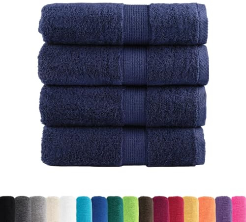vidaXL Premium Gästetücher SOLUND 4 STK. Marineblau 30x50 cm 600 g/m²