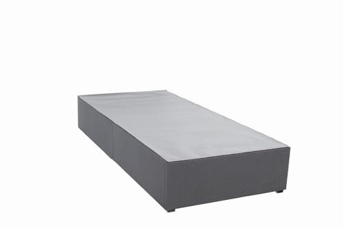 Panana Grey Divan Double Bed Linen Fabric Divan Bed Frame With/without Headboard Storage Drawers (No Headboard, No Drawer, 3FT Single)