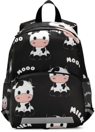 WDdZzyy Niedliche schwarze Kuh-Kinder-Rucksäcke, Sicherheits-Büchertasche für 6-jährige Mochilas para ni?os de 5 a?os, Niedliche schwarze Kuh, Medium