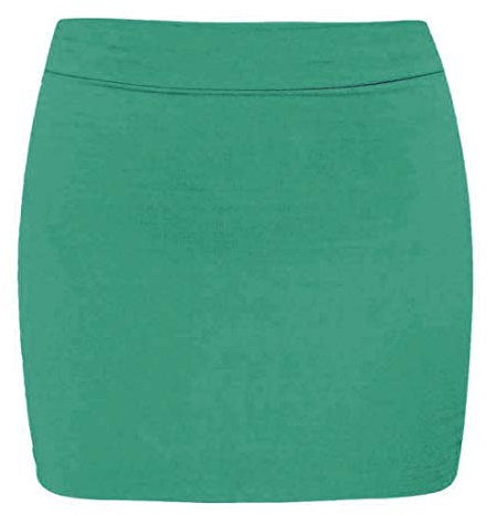 Shop Nova® LADIES HIGH WAISTED PLAIN JERSEY SUMMER TUBE PENCIL SHORT MINI SKIRT UK 8-26 (Bottle Green, 10)