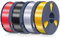 SUNLU 4kg Silk PLA PLUS Filament, Glänzendes SILK PLA+ Filament 1,75 mm, glatte, Seidige Oberfläche, Maßgenauigkeit +/- 0,02 mm, 1 kg pro Spule, 4 Rollen, silk Helles Gold+Silber+Schwarz+Rot