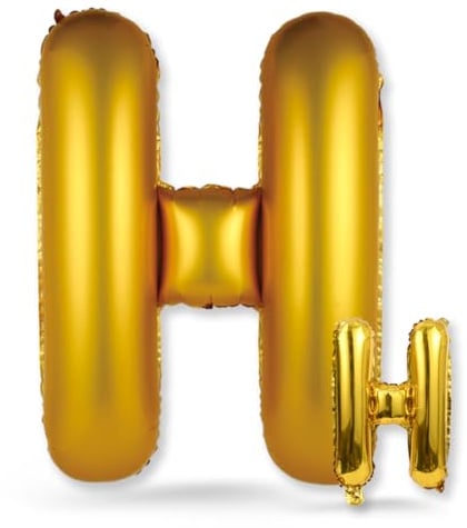 FUNXGO Folienballon Buchstabe H Gold Set - Geburtstag Ballon, Gold Folienballon, Kindergeburtstag, Perfekte Wahl für Ihre Feier - Ballon H