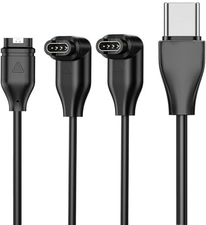 Lot de 3 câbles de charge USB-C vers Garmin Watch pour Garmin Watch pour Fenix 8/7/7X/7S/6/E, Venu 3/3S/2S/SQ,Forerunner 165/965/955/945/265/255/55/45, Vivoactive 5/4S, Epix Pro 2, Instinct, Tactix 7