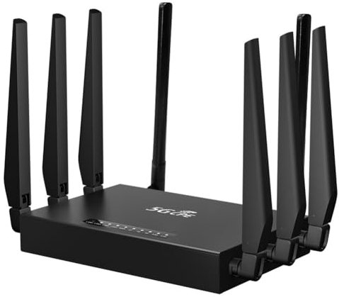 KEALLANS Router WiFi 5G calidad industrial 1200 Mbps 5G CPE desmontable 8 antenas desbloqueo módem red de alta velocidad portátil WAN instalación fácil enchufe UE fácil de usar