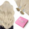 YoungSee Nanoring Extensions Echthaar Blond 45CM Nano Ring Hair Extensions Platinblond Extensions Echthaar Nanoring Remy Nano Extensions Echthaar Blond Haarverlangerung fur Damen 50g #60A