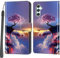 Handyhülle für Samsung Galaxy A34 5G Hülle, Magnetische Stoßfeste Flip Leder Schutzhülle Klapphülle, rosa Baum