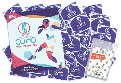 Bundle mit UEFA Women's EURO 2025 Switzerland - Sammelsticker - alle 308 Sticker + Album + Exklusive Collect-it Hüllen