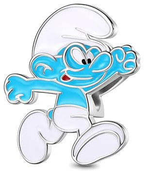 GNOCE Die Schlümpfe – Der Film (2025) Charm x YOU CAN SAVE THE UNIVERSE 925 Sterlingsilber Beads Charms für Frauen und Mädchen Schmuckgeschenk (Schlaubi Schlumpf)