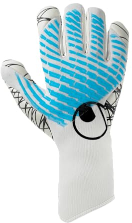 uhlsport Guanti da portiere da calcio Cybertec – Ultragrip HN, bianco/blu ciberblu/nero, 7