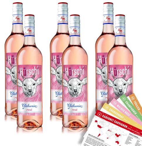 Hürschi Glühwein Rosé, sortenreines Weinpaket + VINOX Winecards (6x0,75l)