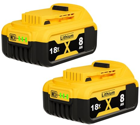 2X18V 8000mAh DCB182 Li-ion Replacement for Dewalt Battery Compatible with Dewalt 18V Battery XR DCB182 DCB184 DCB200 DCB184 DCB101 DCB107 DCB112 DCB105 DCB115 DCB203 or Dewalt Power Tools