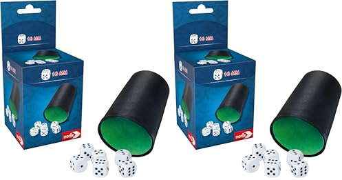 noris Würfelbecher mit 6 Augenwürfeln – klassisches Spielzubehör für Kinder und Erwachsene – Becher und Würfel aus Kunststoff – geeignet für Würfelspiele, Brettspiele, Partys und Spieleabende