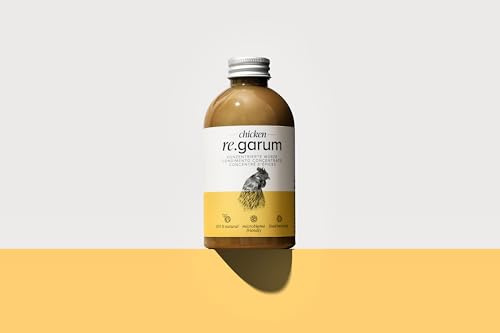 re.garum - brodo concentrato 100% naturale - (250ml, Pollo) | Sostituisce dadi industriali | Dimezza il sale nei piatti | Pronto all'uso a crudo o in cottura | Zero conservanti e chimica