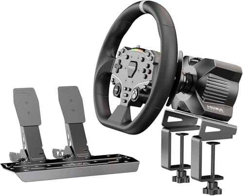 MOZA R3 Racing Wheel and Pedals Bundle for Xbox & PC,Powerful 3.9Nm DD Servo Motor with Aviation-Grade Aluminum Construction,Durable ISF PU Grips 11-inch Racing Wheel (Renewed)