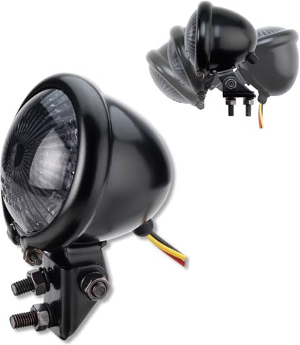 Germany Motorsports Motorrad LED Mini Rücklicht Bates Style schwarz smoke getönt universal für Motorrad Quad Roller e-geprüft I