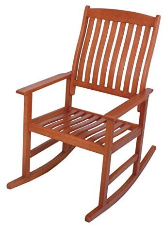 Jardinion Schaukelstuhl Wippstuhl 62 x 93 x 105cm Relaxsessel Gartenstuhl Eukalyptusholz FSC Braun, Schaukelsessel