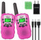 Talkie Walkie pour Enfants PMR 446 Talkies Walkies avec Batteries rechargeable et Chargeur Talky Walky Enfants Talkie Walkies Jouet Talki Walki Flashlight VOX 8 Canaux 0.5W (1 Paire, Rose)