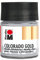 Marabu 12640005796 - Metallic Effektfarbe, Colorado Gold platin 50 ml, auf Wasserbasis, lichtecht, wetterfest, schnell trocknend, zum Pinseln und Tupfen auf saugenden Untergründen