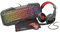 Trust Gaming GXT 1180RW USB Kit Cuffie, Tastiera Illuminata con 12 Tasti Multimediali e Anti-ghosting, Layout Italiano QWERTY, Mouse con 6 Pulsanti, Tappetino Antiscivolo - Nero