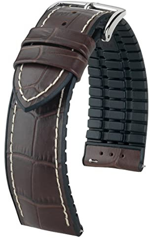 HIRSCH Herren Performance Uhrenarmband Modell George 22 mm Braun