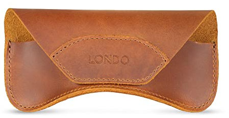 Londo Custodia per Occhiali in Vera Pelle con Chiusura a Scatto Magnetica - Unisex