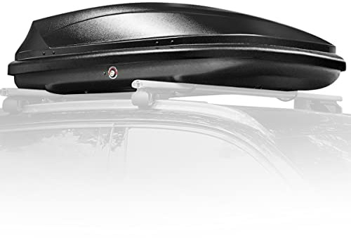 Auto Dynasty Heavy Duty Hard Shell Roof Top Mount Car Storage Travel Luggage Box Cargo Carrier with Security Keys, 53 (L) x 34 (W) x 15 (H) Inches, Capacity 110 Pounds 11 Cubic Feet Tool-Free Install