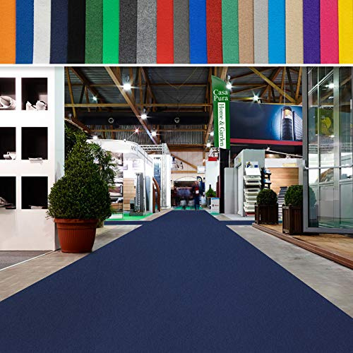 casa pura Messeteppich bis 40 m Länge - schwer entflammbar - Nadelfilz Meterware als Hochzeitsteppich Rollteppich Eventteppich VIP Teppich - Auslegware für Privat & Gewerbe (dunkelblau, 100x1500 cm)