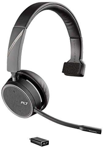 Plantronics Bluetooth Mono Headset 'Voyager 4210 UC' USB-C BT Dongle, SoundGuard Technology, Microphone Boom, Buttons on Headset, Black, One Size