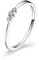 Beydodo Eheringe Weißgold 750, Hochzeit Ringe Frauen Schmal Rund Diamant 0.03ct Verlobungsring Gr. 66 (21.0)