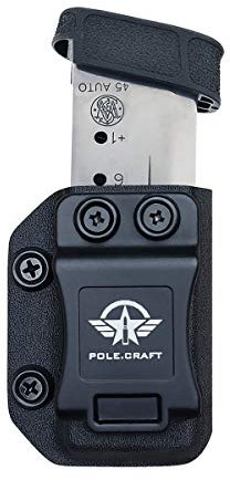 IWB/OWB Magazine Holster Kydex - Mag Carrier - for: 9mm .40 Double Stack Magazine / 9mm .40 Single Stack Magazine (M&P Shield .45 Mag)